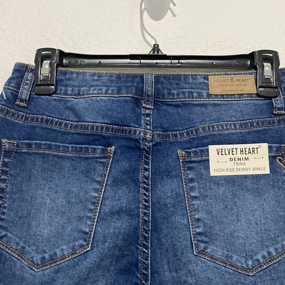 Velvet Heart NEW Trina High Rise Skinny Ankle Jean Pink Stripes Size 27 - Picture 11 of 13